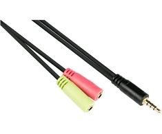 Good Connections Kabelis Alcasa Alcasa AD-HS03 kabelis audio 0,2 m 3.5mm 2 x 3.5mm Juodas