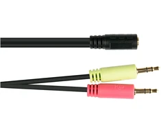 GoodConnections Good Connections 4-pol. 3,5mm Klinkenbu./ 2x 3-pol. Klinkenst. juodas 0,2m OMTP