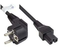 GoodConnections Geros jungtys P0150-S010 - 1 m - Maitinimo kištuko tipas E+F - C15 jungtis - H05V2V2-F - 250 V - Juodas