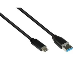 Kabelis USB Alcasa USB-A - USB-C 1 m Juodas (2831-AC010S)