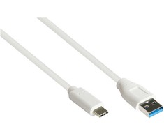 USB kabelis Alcasa USB-A - USB-C 0,5 m baltas (2831-AC005W)