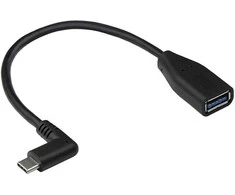 USB kabelis Alcasa USB-C – USB-A 0,1 m Juodas (2811-OTGW)