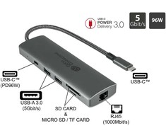 Good Connections GoodConnections HUB-C001A USB-C HUB 10-Port 2xHDMI; 1xDP; 1xUSB-C; 2xUSB 3.0; 1xUSB 2.0; 1xRJ45; 1x kortelių skaitytuvas Antrazitas