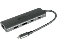 Good Connections GoodConnections HUB-C001A USB-C HUB 10-Port 2xHDMI; 1xDP; 1xUSB-C; 2xUSB 3.0; 1xUSB 2.0; 1xRJ45; 1x kortelių skaitytuvas Antrazitas