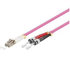 GoodConnections Patchkabel LWL Duplex OM4 (Multimode, 50/125) LC/ST, LSZH, austauschbare Polarität, 0,5m, Good Connections®