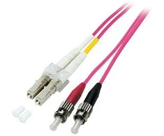 GoodConnections Patchkabel LWL Duplex OM4 (Multimode, 50/125) LC/ST, LSZH, austauschbare Polarität, 3m, Good Connections®