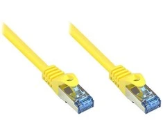 GoodConnections Patchkabel mit Rastnasenschutz, Cat. 6A, S/FTP, PiMF, halogenfrei, 500MHz, gelb, 2m,