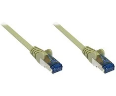 GoodConnections Patchkabel mit Rastnasenschutz, Cat. 6A, S/FTP, PiMF, halogenfrei, 500MHz, grau, 10m,