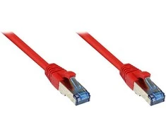 GoodConnections Geri ryšiai Patchkabel Cat. 6a S/FTP, PiMF halogenfrei 500MHz raudona 1m
