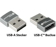 Adapteris USB Good Connections USB-A - USB-C Pilka (USB-AD203)