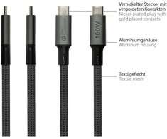 Triton GoodConnections USB-C 4.0 (ST-ST) 1,8 m jungiamojo kabelio tekstilinis apvalkalas 100 W 8K 30 Hz antracitas