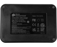 Good Connections GC USB stalinio kompiuterio greito įkrovimo stotelė 200 W, 10 prievadų (10x USB-C™), juoda