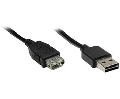 GoodConnections Verlängerungskabel USB 2.0 EASY Stecker A an Buchse A, juodas, 3m,
