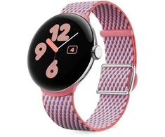 Google Pixel Watch 3 (45mm). Woven Band. Peony