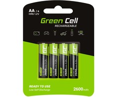 Green Cell Žalias Cell Akku 4xAA HR6 2600mAh