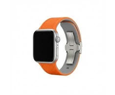 GUAN Premium Plus Armband für Apple Watch, Oranžinis/Grau, 40mm, 41mm, 38mm, 42mm (Series 10), GA-MAG-BNDA-PP-OGS