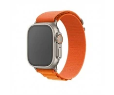 GUAN Premium Plus Armband für Apple Watch, Oranžinis/Grau, 44mm, 45mm, 42mm (Series 1/2/3), 49mm, 46mm, GA-MAG-BNDA-PP-OGL