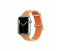 GUAN Premium Pro Armband für Apple Watch, Oranžinis/Weiß, 40mm, 41mm, 38mm, 42mm (Series 10), GA-MAG-BNDA-P+GSS