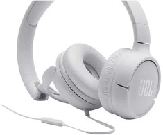 Lengvos ir patogios Ausinės JBL Tune 500 Pure Bass sound su mikrofonu, Baltos