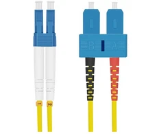 helos LWL Patchkabel OS2 Duplex 3,0mm LC-SC 9/125µm gelb 0,5m LSZH