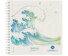 Herlitz Spiralblock 14,8x14,8 100Bl.punktiert GREENline* Well