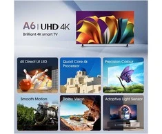 Televizorius Hisense 58E6NT 58 colių 4K UHD išmanusis televizorius su HDR10+