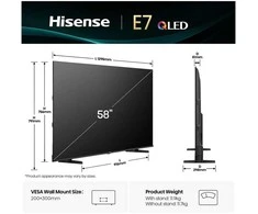 Hisense Germany „Hisense 58E77Q“ 58 colių 4K QLED išmanusis televizorius su HDR10+ ir „Dolby Vision“