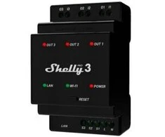 Shelly Pro 3 išmanioji 3 kanalų 3 fazių relė su Wi-Fi, LAN ir Bluetooth ryšiu