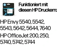 HP 62 original Ink cartridge C2P06AE UUS tri-colour standard capacity 1-pack