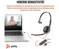 Ausinės Hewlett Packard (HP) POLY BW 3210 USB-C HS +USB-C/A - (BULK)