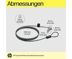 HP Nano Essential kombinuotas kabelinis užraktas