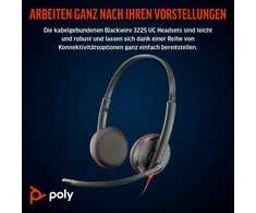 Hewlett Packard (HP) HP Poly Blackwire 3225 stereo USB-C Ausinės +3,5 mm kištukas + USB-C/A adapteris