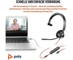 Ausinės Hewlett Packard (HP) POLY BW 3315 -M USB-C HS - +USB-C/A