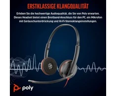 HP Poly Blackwire 3220 Stereo USB-C Headset +USB-C/A Adapteris (Bulk) (209749-201/209745-201)