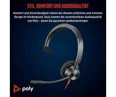 Hewlett Packard (HP) HP Poly Blackwire 3310 Vienpusės Microsoft Teams Certified USB-C Ausinės +USB-C/A Adapteris