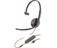 Ausinės HP Poly Blackwire C3215 monofoninės ausinės + nešiojimo dėklas.