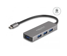 HUB USB Delock DeLOCK 63173 huby i koncentratory USB 3.2 Gen 1 (3.1 Gen 1) Type-C 5000 Mbit/s Juodas