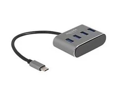 HUB USB Delock DeLOCK 63190 huby i koncentratory USB 3.2 Gen 1 (3.1 Gen 1) Type-A 5000 Mbit/s Juodas