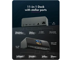 Stacja/replikator Icy Box Heart Dock 2300 su wyświetlaczem LCD USB-C (IB-DK2300-CH)