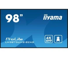 Monitorius Iiyama iyama ProLite LH9875UHS-B2AG – 98 colių įstrižainės klasės (97,5 colio matomas) LED ekranas su foniniu apšvietimu – skaitmeniniai ženklai – su įmontuotu medijos grotuvu / pasirenkama kompiuterio lizdo galimybė – 4K UHD (2160p) 3840 x 2160