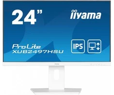 Monitorius IIYAMA XUB2497HSU-W2 24 colių IPS FHD 100Hz Adaptive Sync 300cd/m2 1ms HDMI DP 2xUSB 2.0 Garsiakalbiai 15cm Aukštis Regul. Stovi Baltas