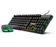 Incase INCA Pelė žaidimams+Klaviatūra RGB/ 3200DPI/6Tasten/1.50m juodas retail