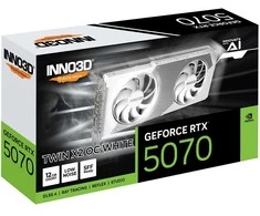 INNO3D GeForce RTX 5070 TWIN X2 Baltas 12GB OC DLSS 4