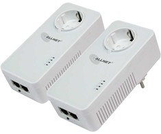 INTD ALLNET Powerline 1200Mbit 2er Bundle Bridge RJ45 HomePlugV2 SmartLink Passtrough ALL1681205v2