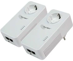 INTD ALLNET Powerline 1200Mbit 2er Bundle Bridge RJ45 HomePlugV2 SmartLink Passtrough ALL1681205v2