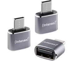 Adapteris USB Intenso USB-A - USB-C Pilka (7600113)