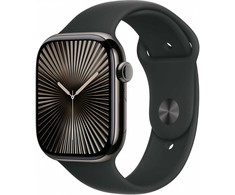 Išmanusis laikrodis Apple Watch 10 GPS + Cellular 46mm Slate Titanium S/M Juodas (MWYD3QF/A)