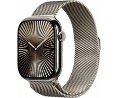 Išmanusis laikrodis Apple Watch 10 GPS + Cellular 46mm Natural Titanium Milanese Loop S/M Gray (MC7Q4QF/A)