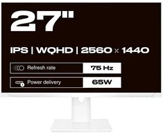 Monitorius JAPANNEXT 68,5 cm JN-IPS270WQHD75F-C65W-HSP-W HDMI/DP WQHD
