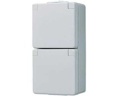 Jung 622 W AP/WD-Doppel-Steckdose senkrecht